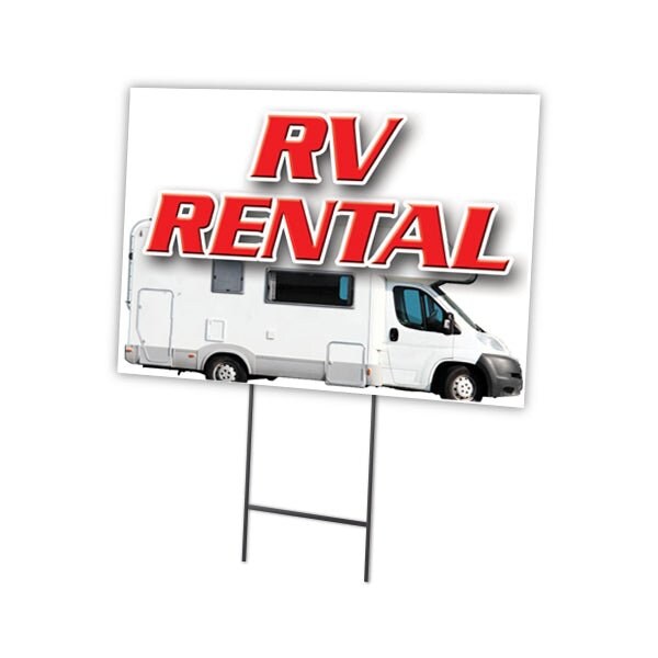 Signmission Rv Rental Yard Sign & Stake outdoor plastic coroplast window, C-1216-DS-Rv Rental C-1216-DS-Rv Rental - main